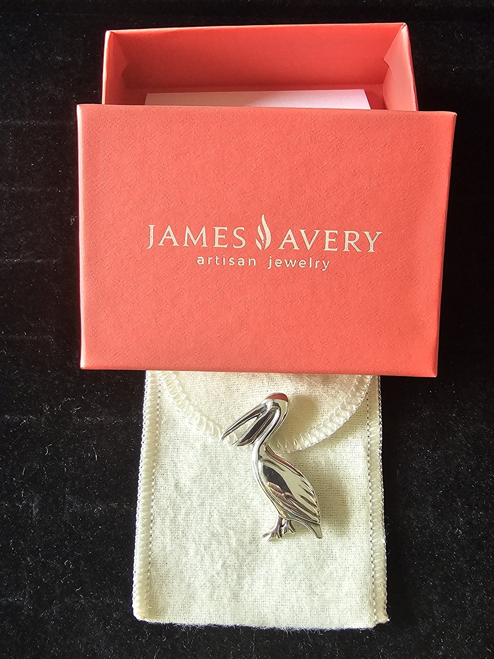 RETIRED VINTAGE AVERY STER STAMP James Avery Silver Pelican Brooch/Pin